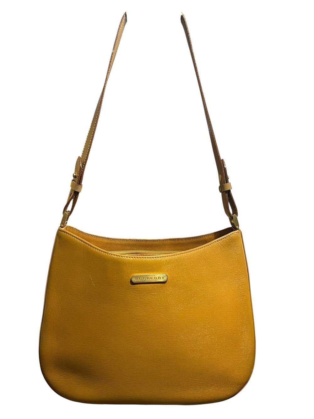 Burberry Leather Shoulder Hobo Bag With Nova Check Interior Authentic - Picture 5 of 17